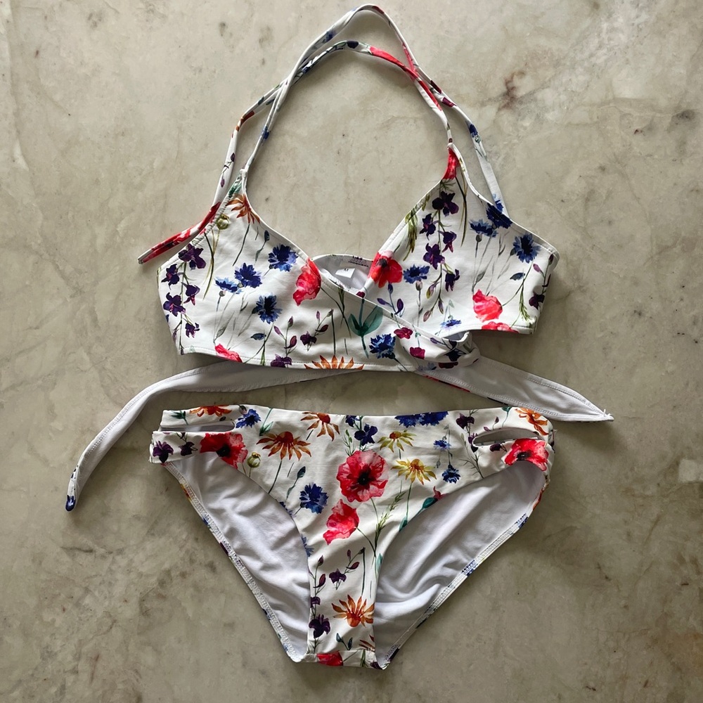 Floral Two Piece Swim Suit